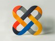 © zhuan - Minimalist vector logo design with orange check mark and simple geometric letters