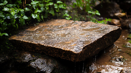 Poster - A natural stone protected with a moisture and mold-resistant liquid, ensuring hydrophobicity by repelling water droplets