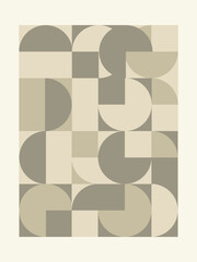 Poster - Abstract geometric artwork design with simple shapes and figures. Vertical pattern graphics with geometrical elements. Perfect for web banner, business presentation, branding package, fabric print.