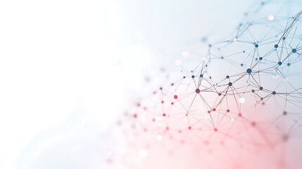 Poster - Abstract background with a neural network and neurons Neon gradient style, light grey color, white background