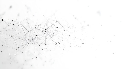 Poster - Abstract background with a neural network and neurons Neon gradient style, light grey color, white background