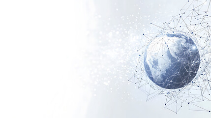Poster - Abstract global network concept with planet Earth and connecting lines and dots, a technology background for the internet of things or business exchange