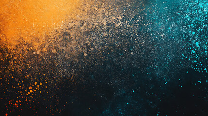 Poster - Dark grainy gradient background orange white blue teal blurred noise texture header poster banner landing page backdrop design