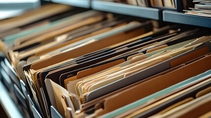 Aufkleber - Close-up of classified file folders in an organized office setting