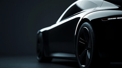 Poster - Closeup on tyre of a generic and unbranded black car