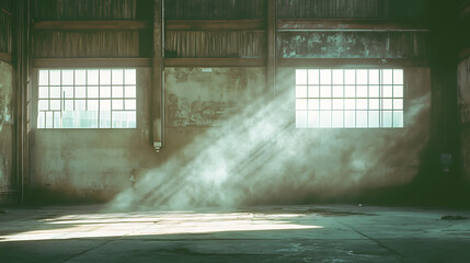 Poster - Designed medium format film background with heavy grain, dust and light leaks, industrial abstract design illustration graphic