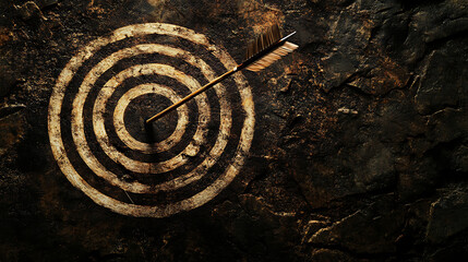 Aufkleber - Archery Target With Arrow In Bullseye