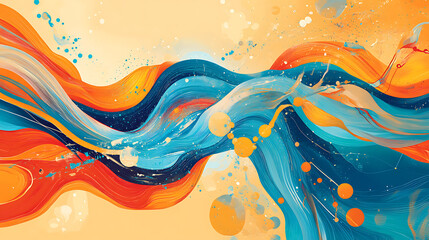 Poster - An illustration of an abstract stream conveys themes of artificial intelligence, big data, technology, data transfer, data flow, large language models, and