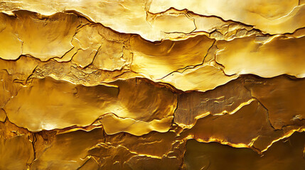 Aufkleber - Golden brass textured horizontal background with a shiny surface effect