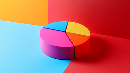 Poster - Bold pie chart representing market segmentation with vibrant colors and distinct segments