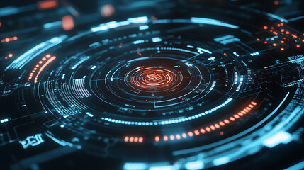 Fototapete - Futuristic interface displaying secure network with advanced tech protocols