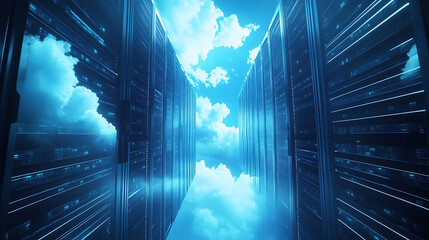 Aufkleber - Cloud computing technology offers scalable flexible and secure internetbased data storage solutions, Concept Cloud Computing, Data Storage, Internet-Based, Scalability, Security