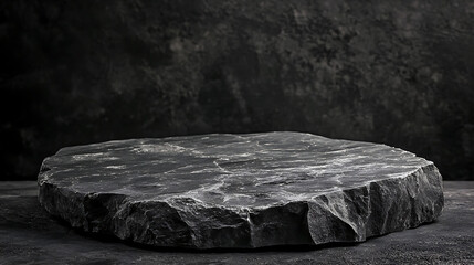Aufkleber - Dark gray stone podium background, suitable for studio product displays with a black scene