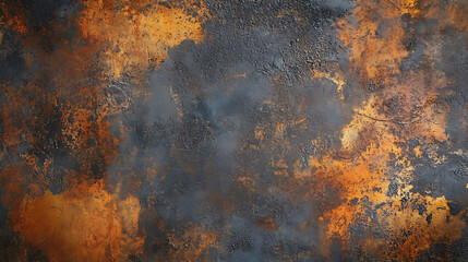 Poster - Worn steel texture or metal background with scratches and dark edges