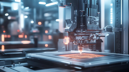 Aufkleber - Innovative 3D Printing Machine Creating Complex Designs, Concept 3D Printing, Innovative Technology, Complex Designs, Manufacturing, Modern Engineering