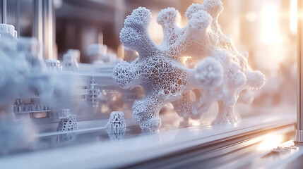 Aufkleber - Innovative 3D Printing Machine Creating Complex Designs, Concept 3D Printing, Innovative Technology, Complex Designs, Manufacturing, Modern Engineering