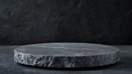 Aufkleber - empty grey marble tabletop with dark black cement stone background for product displayed in rustic mood and tone, luxury background for product stand with empty copy space for party, promotion