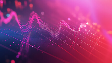 Poster - increasing line graph on vibrant gradient background business growth concept 3d render
