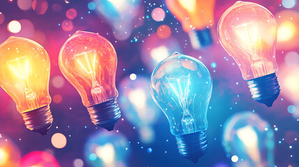 Poster - lightbulb isolated on white background digital illustration