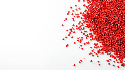 Poster - Polymer masterbatch granules on a white background, ideal for banner catalog designs of industrial plastic companies
