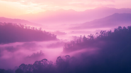 Poster - misty pink and purple pastel gradient morning light dreamy atmospheric phone wallpaper background