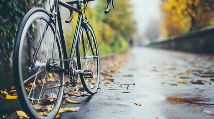 Fototapete - Vector illustration of a black line bicycle, featuring a fixed gear and single speed, isolated on white background