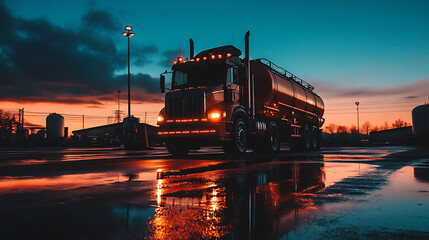 Aufkleber - fuel truck refueling at an oil depot
