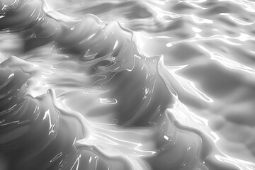 Poster - Abstract White Water Texture with Sunlight Reflection and Ripples for Skincare and Cosmetic Design