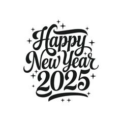 Poster - Happy New Year text design. 2025 number design template. Collection of 2025 Happy New Year symbols Vector illustration, 2025 abstract Happy New Year poster, background Vector.
