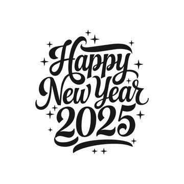 Happy New Year text design. 2025 number design template. Collection of 2025 Happy New Year symbols Vector illustration, 2025 abstract Happy New Year poster, background Vector.