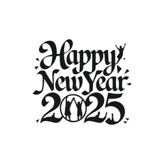 Poster - Happy New Year text design. 2025 number design template. Collection of 2025 Happy New Year symbols Vector illustration, 2025 abstract Happy New Year poster, background Vector.
