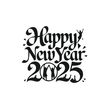 Happy New Year text design. 2025 number design template. Collection of 2025 Happy New Year symbols Vector illustration, 2025 abstract Happy New Year poster, background Vector.