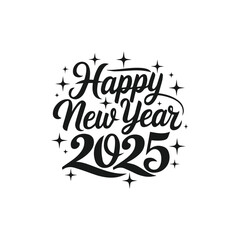 Poster - Happy New Year text design. 2025 number design template. Collection of 2025 Happy New Year symbols Vector illustration, 2025 abstract Happy New Year poster, background Vector.