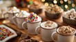 © Justlight - A kidfriendly hot chocolate bar with kidsized mugs and toppings like sprinkles and gummy bears for the little ones to enjoy.