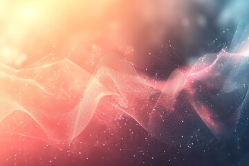 Aufkleber - Abstract background with flowing lines and glowing particles in a futuristic style.