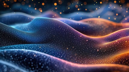 Wall Mural - An otherworldly landscape filled with vibrant textures and stars.