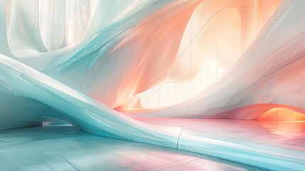Wall Mural - A digital artwork featuring an intricate and vibrant space interior with sculpted walls, possibly depicting a futuristic or extraterrestrial environment.