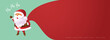 © bokmok - Merry Christmas banner with cute funny Santa Claus holding a big red bag and free space