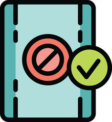 Poster - Simple vector showing a document being checked with an error icon and a validation icon