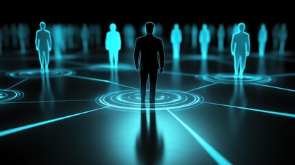Poster - Abstract Figures in Network Connection Background