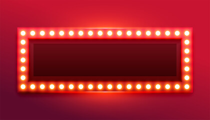 Wall Mural - glowing casino marquee billboard sign with empty space