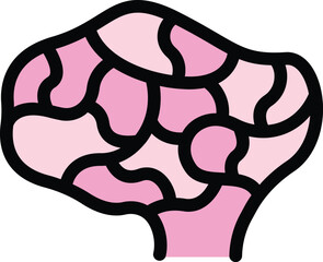 Poster - Pink human brain representing the power of thought, memory, and cognitive function