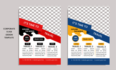 Wall Mural - creative and minimalist corporate flyer design template.