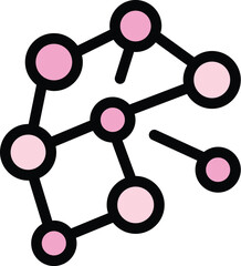 Poster - Minimalist network graph illustrating interconnected nodes, symbolizing data flow, social connections, or technological relationships