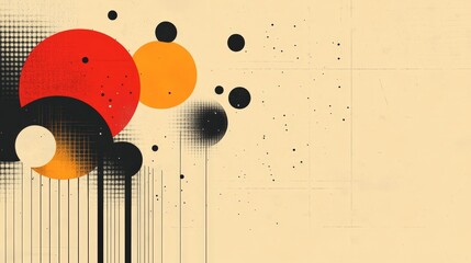 Poster - Retro Minimalist Vector Art with Colorful Circles