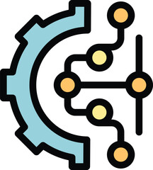 Poster - Gear connecting nodes symbolizing the automation process with its interconnected components
