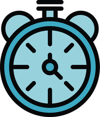 Poster - This simple icon of a blue alarm clock represents the concept of time passing