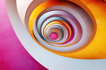Poster - Colorful Geometric Spiral Pattern Design