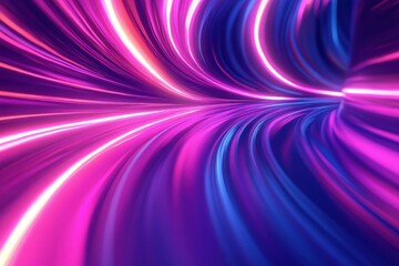 Poster - Neon Waves with Smooth Motion in Vibrant Colors