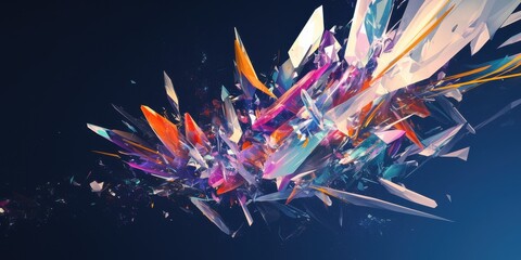 Poster - Abstract Arrangement of Sparkling Crystals and Colors
